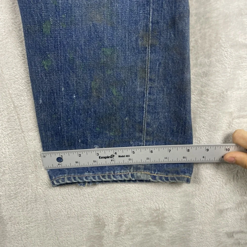 Vintage 50s Penneys Foremost Selvedge Denim Jeans Mens 32x28 Repaired 1950s Hole